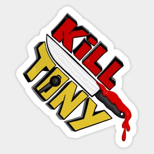 Kill Tony Podcast Fun Fan Logo WIth Microphone and a Knife (White) Sticker